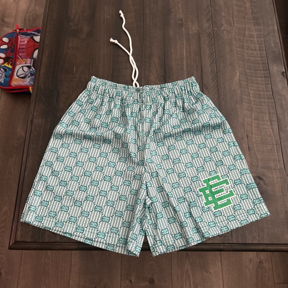 Eric Emanuel Green Patterned Athletic Shorts